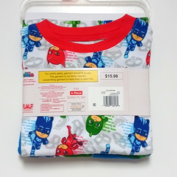 Donated-Piece Kids Cotton PJ Set. Red n Blue SZ 4 Beog230 - Picture 4 of 6